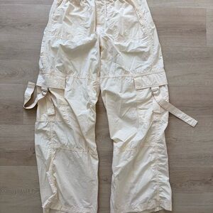 Wild Fable Cream Elastic Waist Cargo Pants